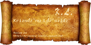 Krizsány László névjegykártya