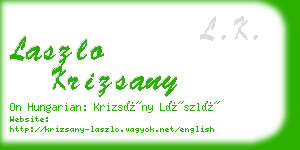 laszlo krizsany business card